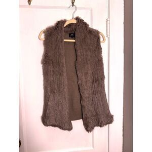 June Tan Rabbit Fur Vest